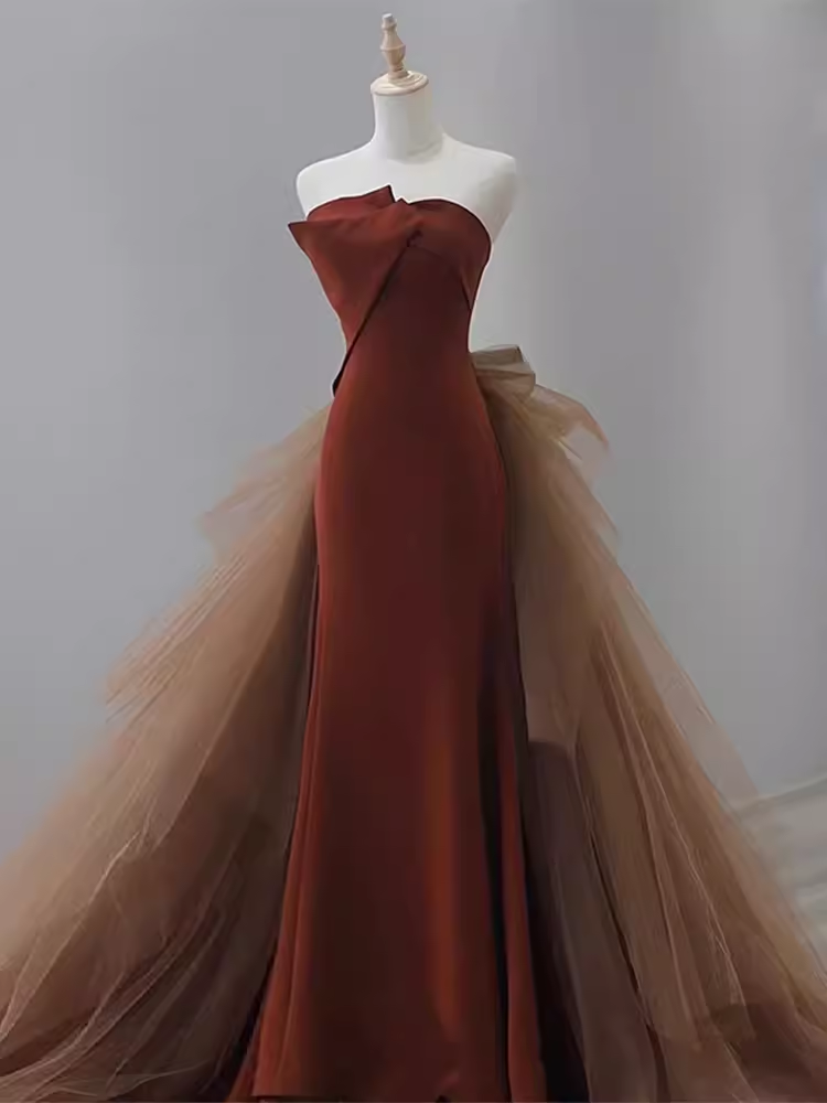 Valentina Mermaid Maxi Dress in Chocolate Chocolate 1
