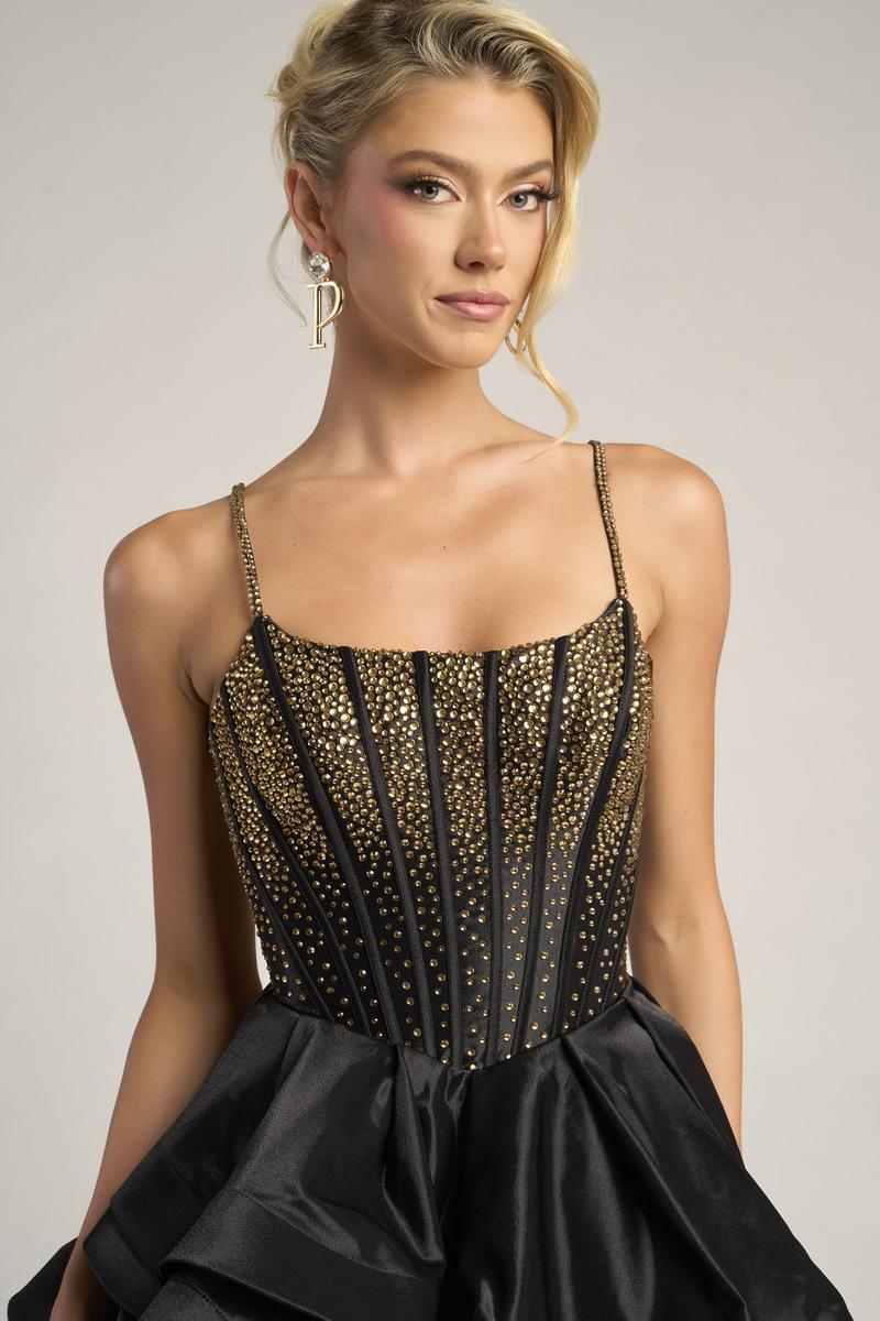 Portia Black & Gold Ballgown Dress Red/Red 9