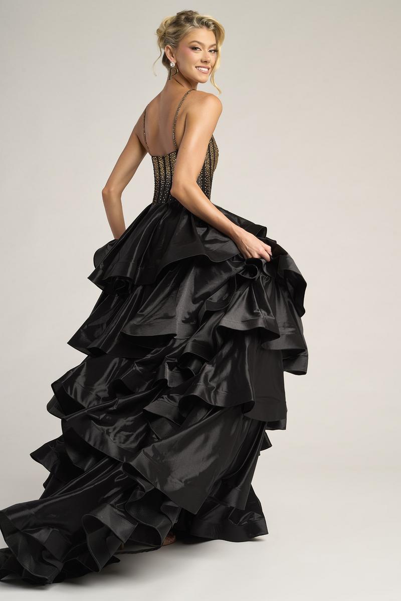 Portia Black & Gold Ballgown Dress Pink 2