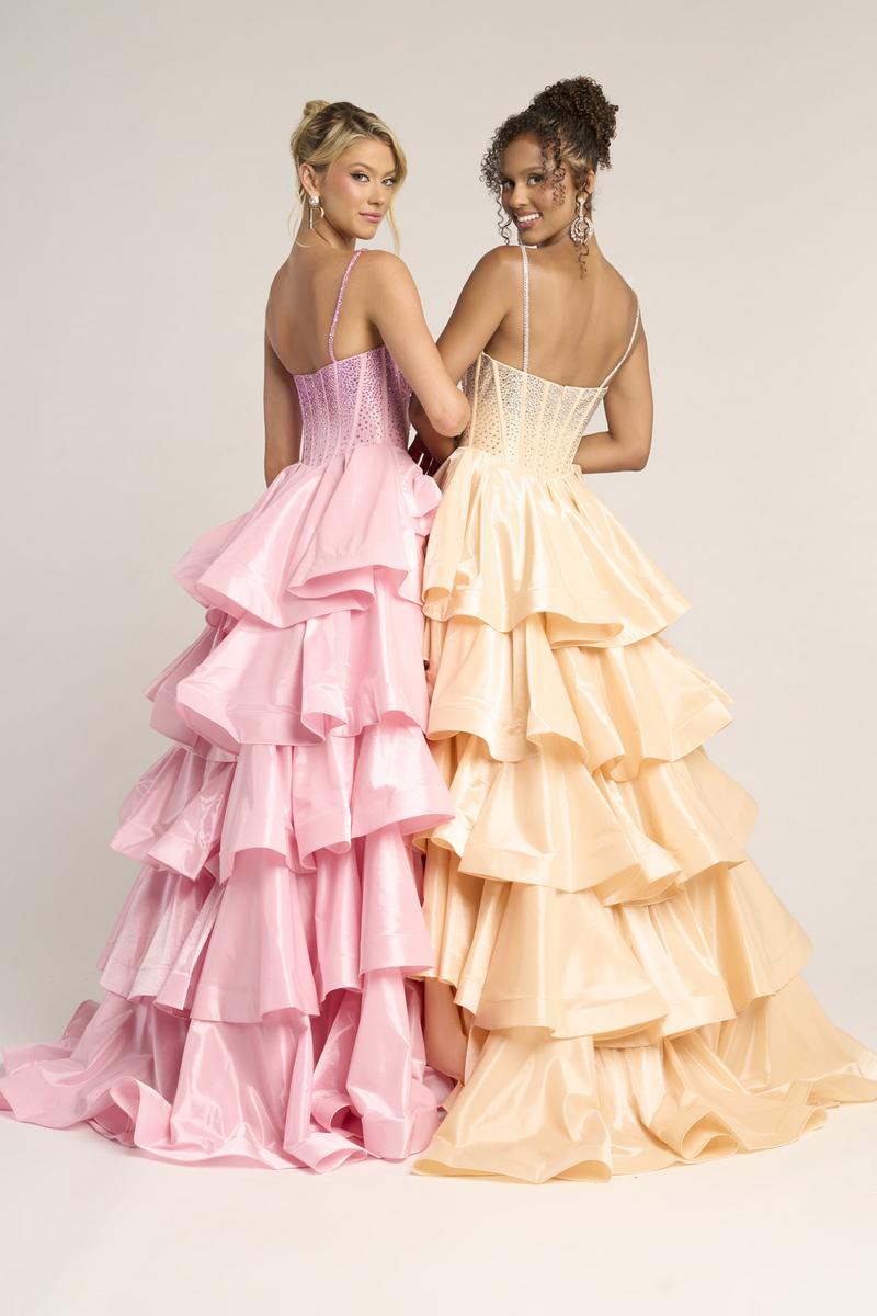 Portia Black & Gold Ballgown Dress Pink 5