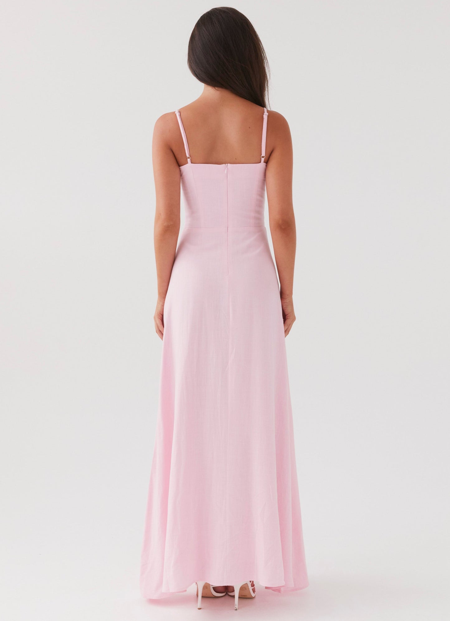 Angelina Linen Maxi Dress Pink Petal 6