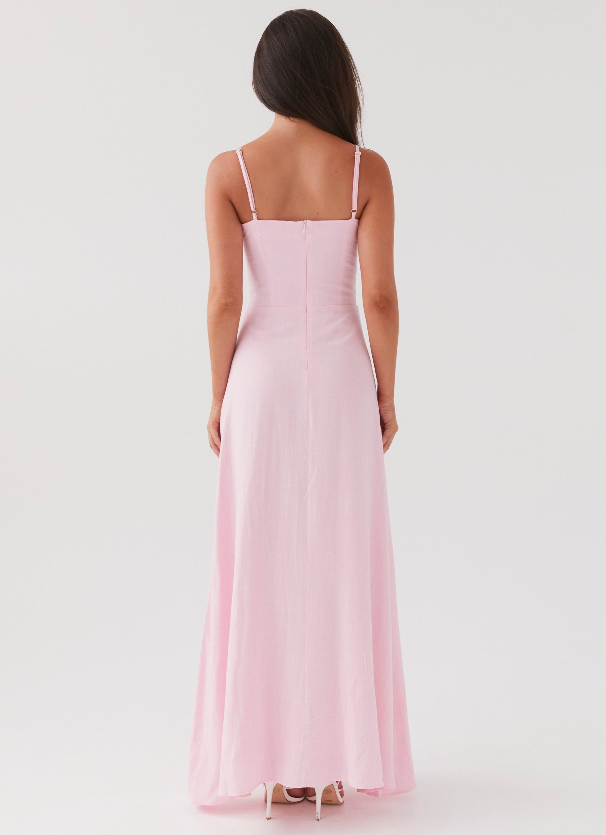 Angelina Linen Maxi Dress Pink Petal 6