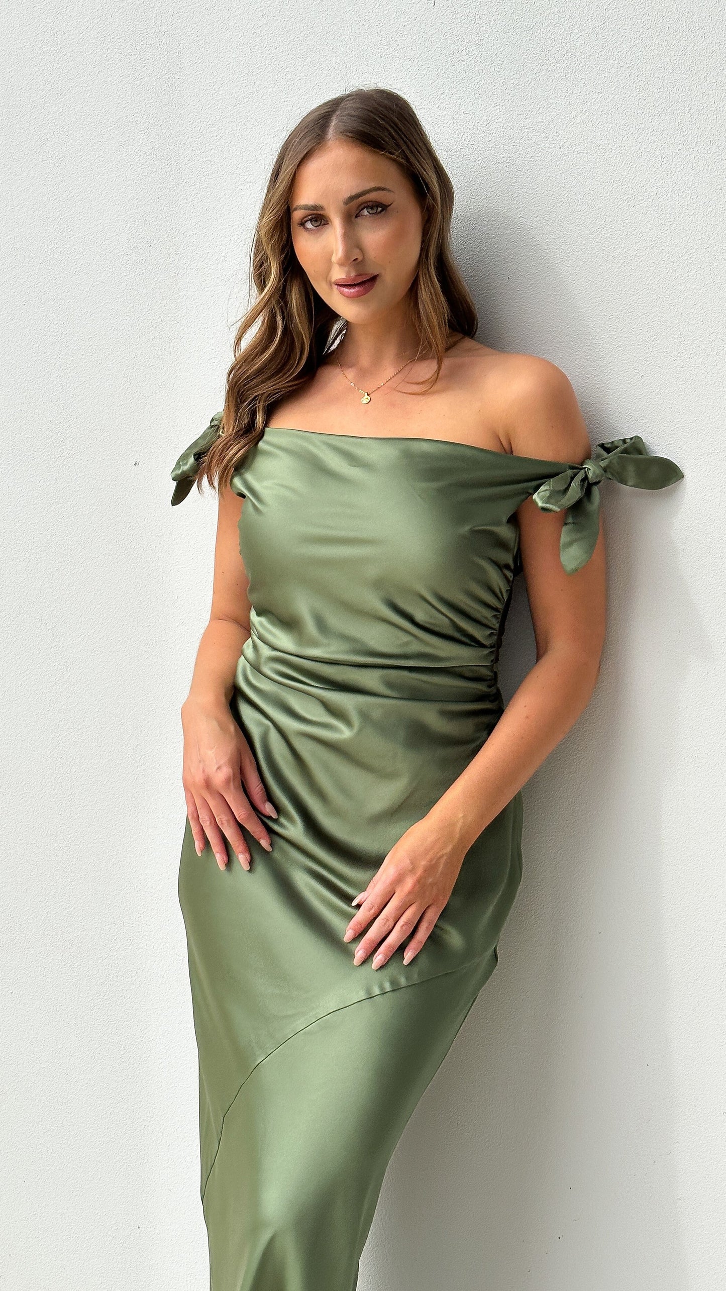 Frida Maxi Dress in Sapphire Olive 4
