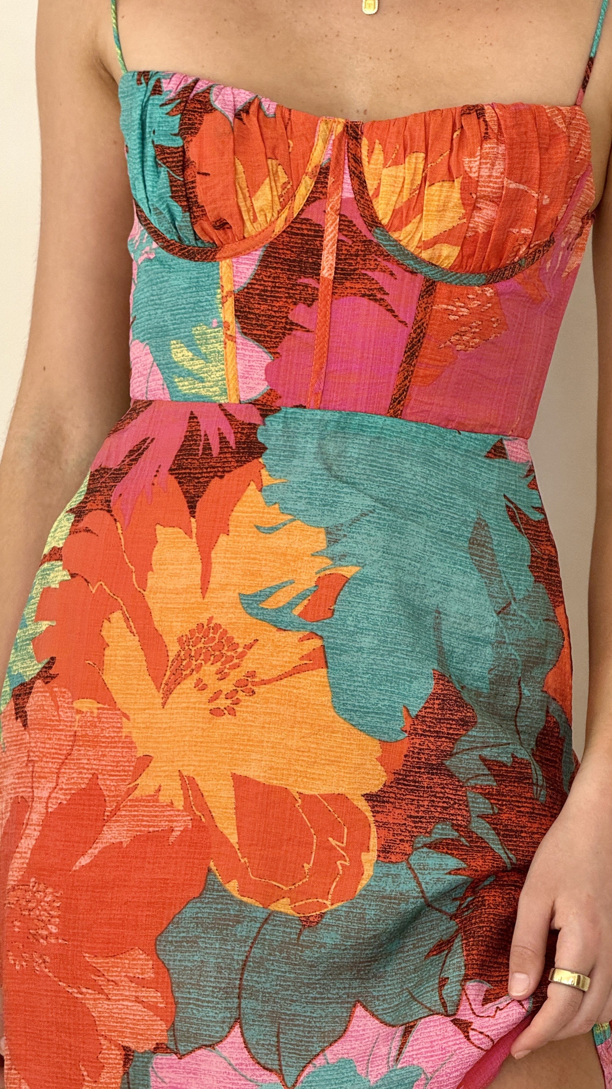 Rahima Floral Maxi Dress Orange Floral 8