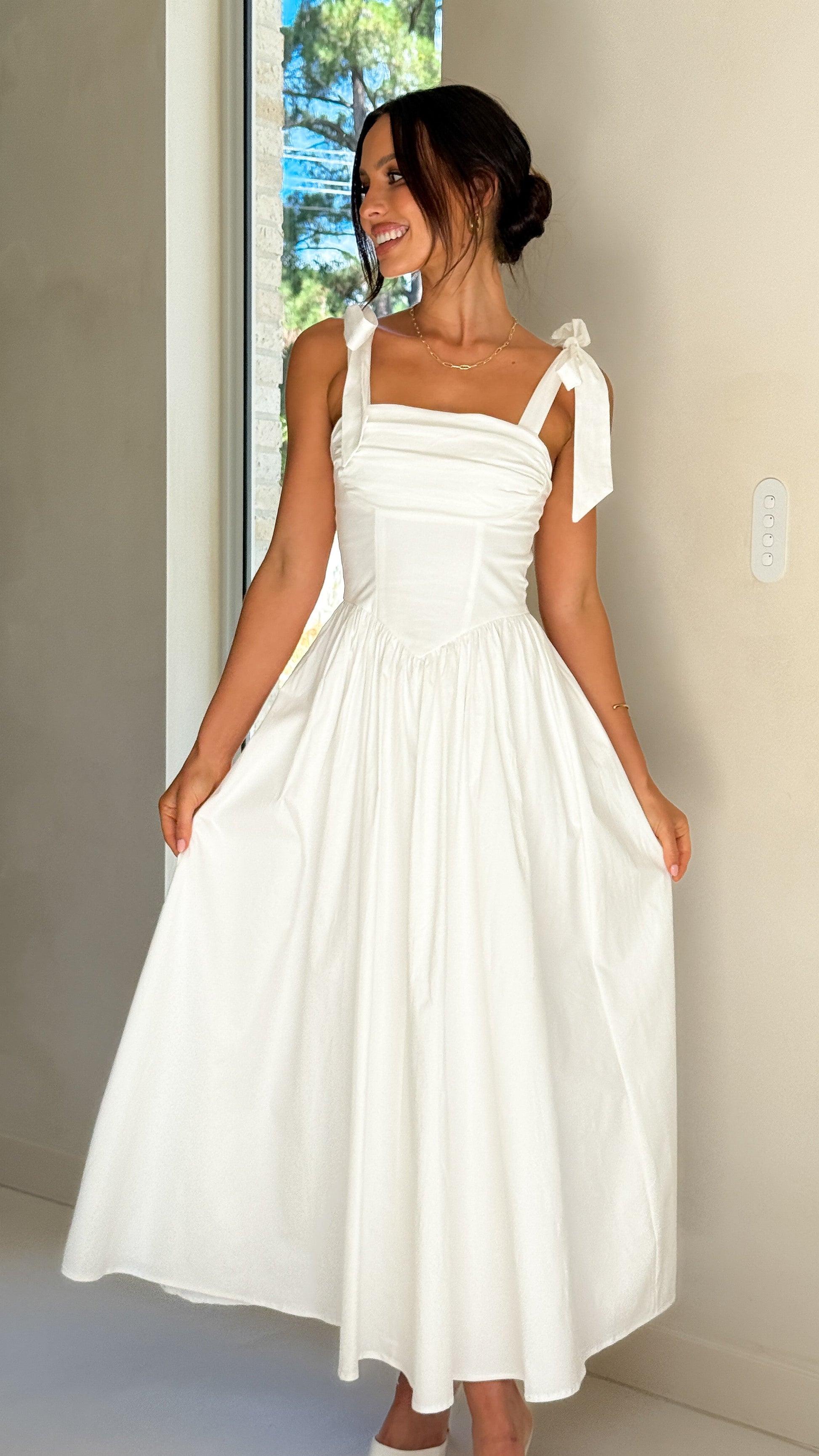 Haisley Pink Maxi Dress White 4