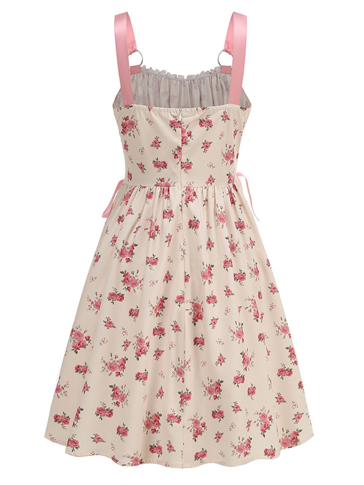 Pomeline Lace-Up A-Line Dress Pink 3