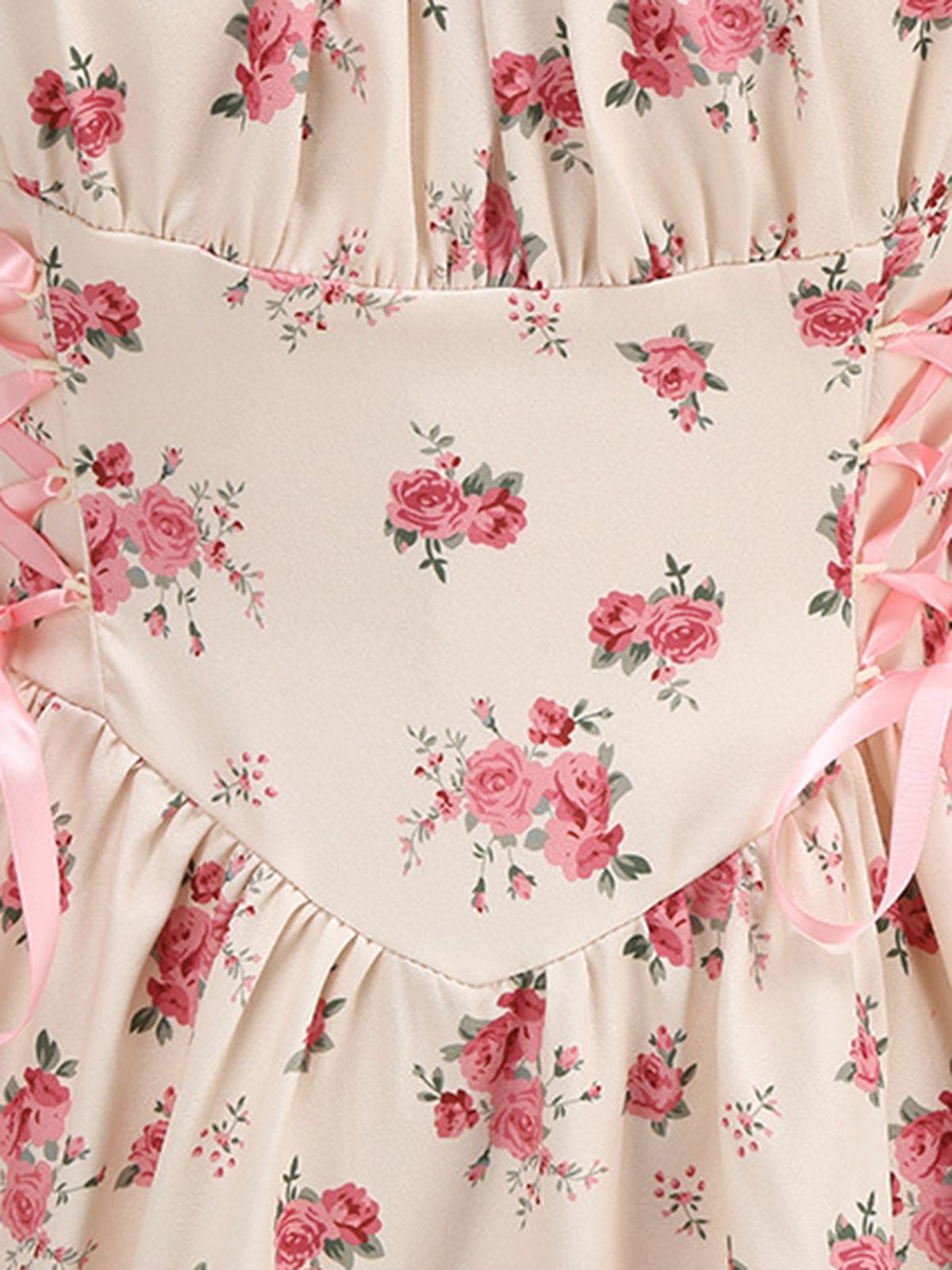 Pomeline Lace-Up A-Line Dress Pink 4