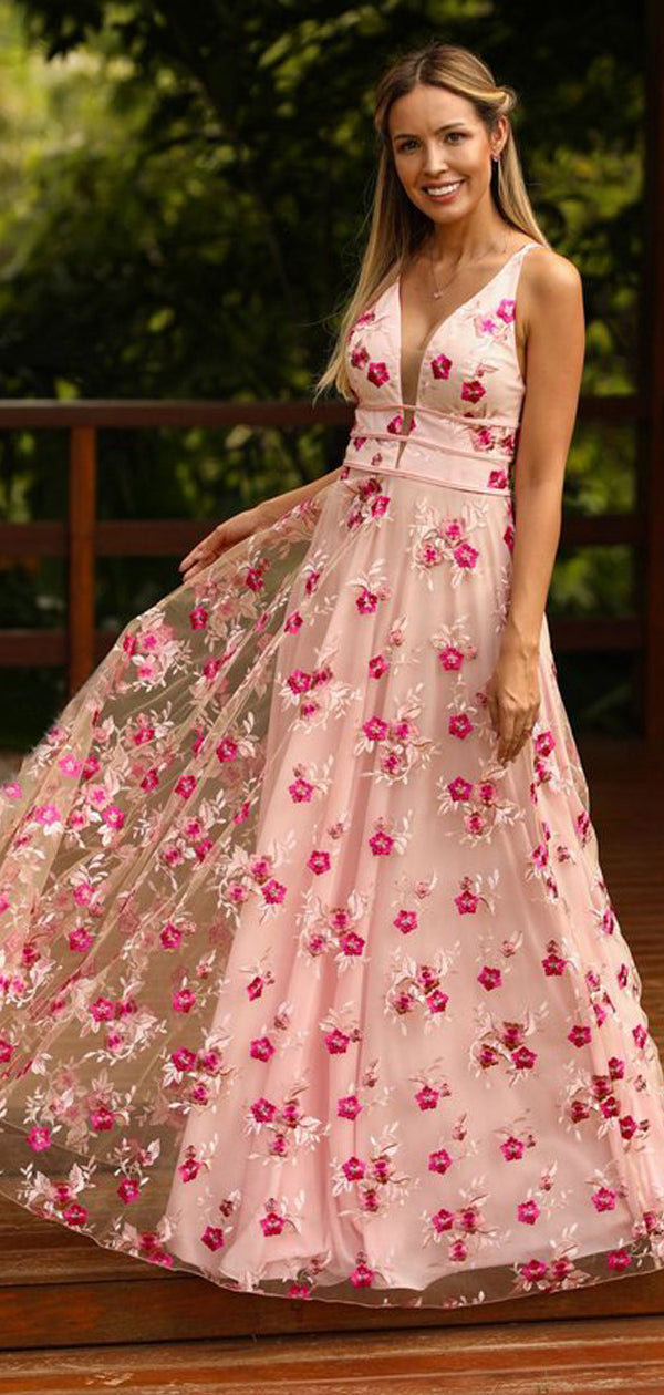 Isabelle Floral Appliqué A-Line Dress Picture Color 2