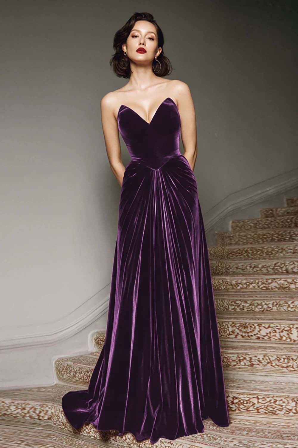 Margot Velvet A-Line Dress Royal Blue 8