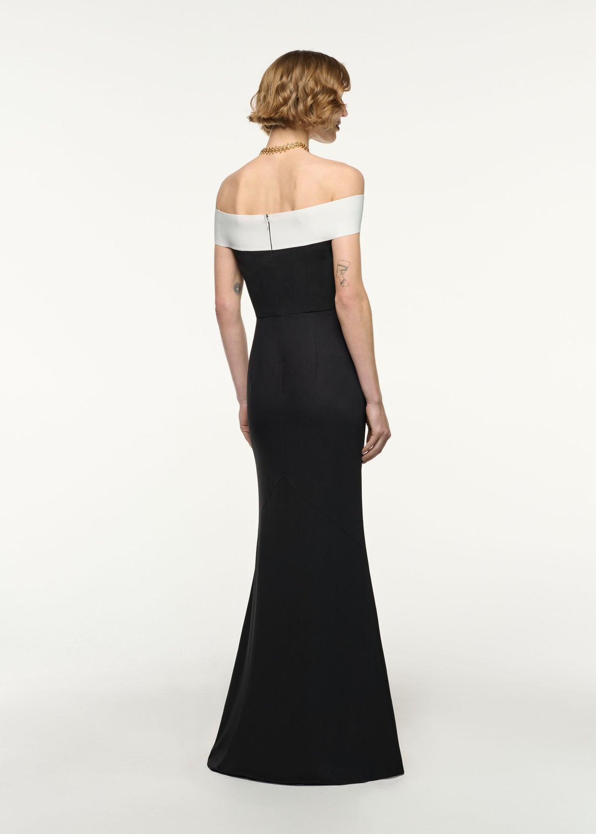 Jessa Off-Shoulder Cady Gown Black 3