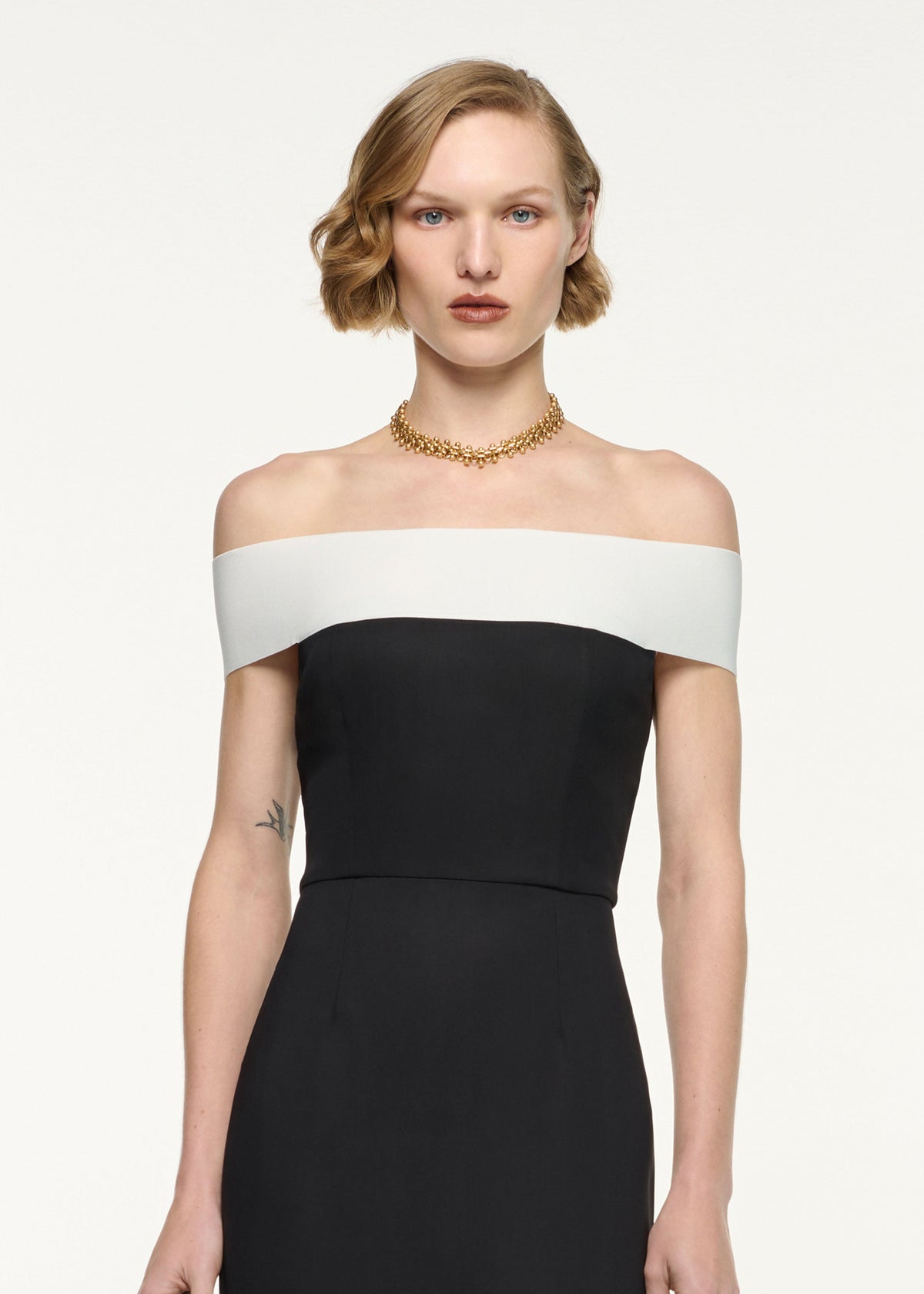 Jessa Off-Shoulder Cady Gown Black 4