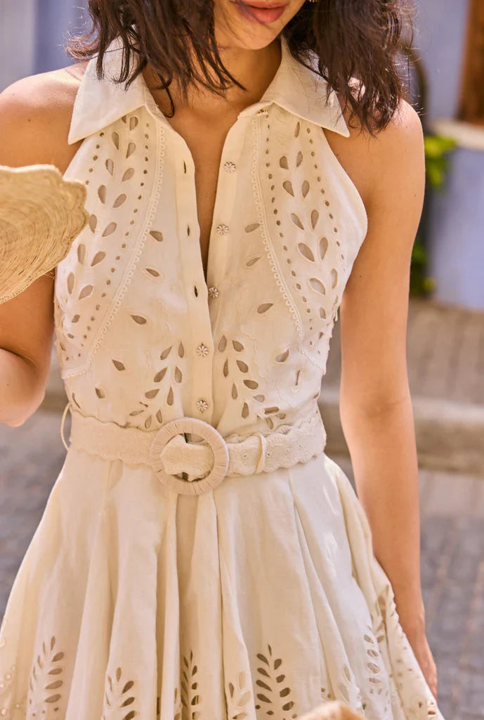 Runa Mini Dress in Off-White Off White 3