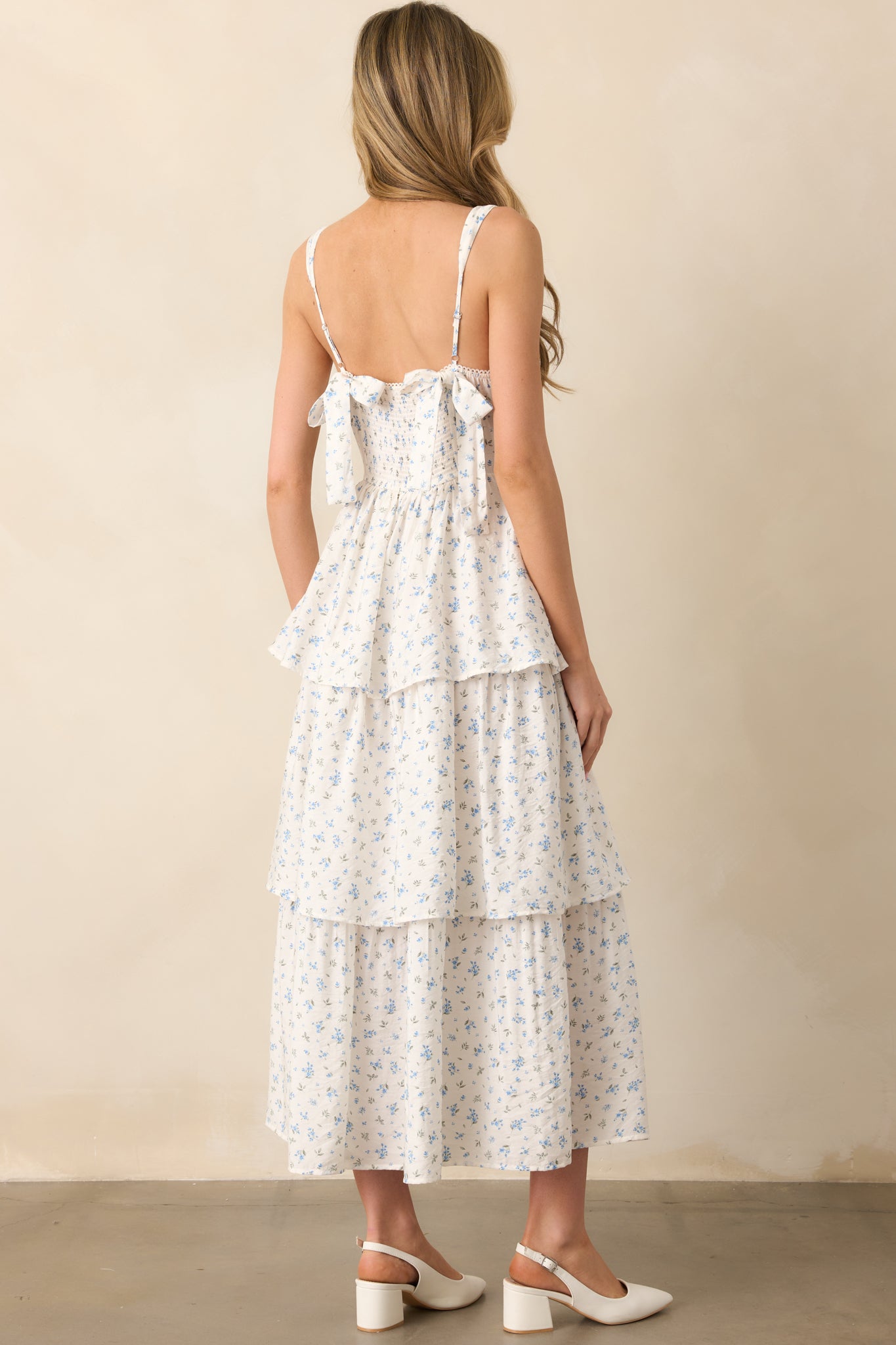 Isadora Blue Floral Tiered Maxi Dress The Wildflowers Blue Floral Tiered Maxi Dress 6