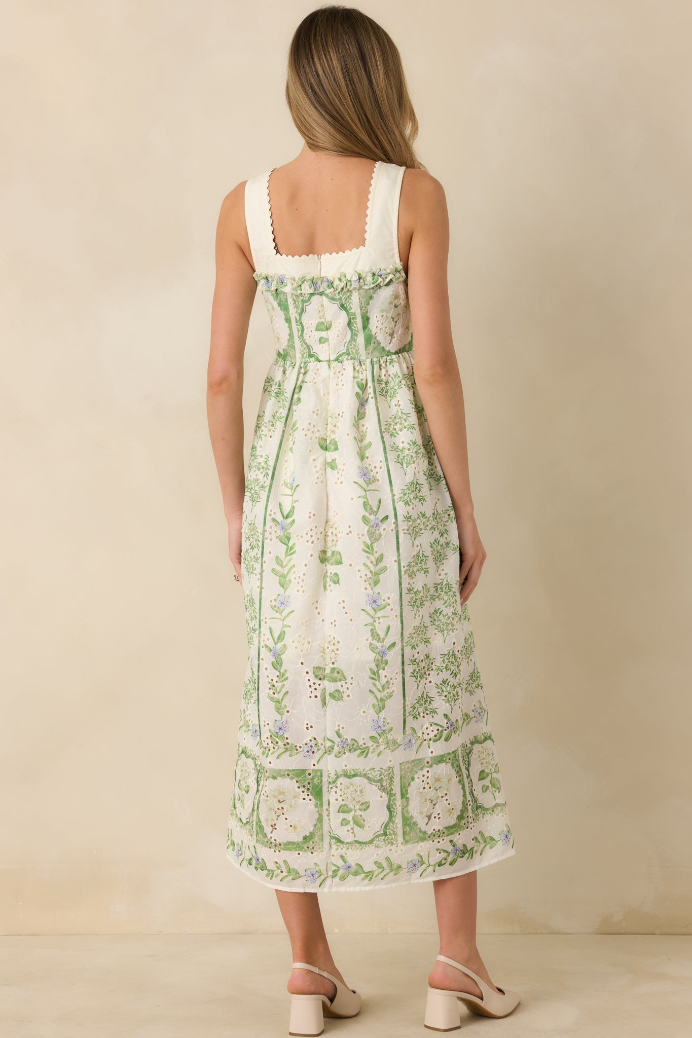 Evangeline Eyelet Maxi Dress Green 6