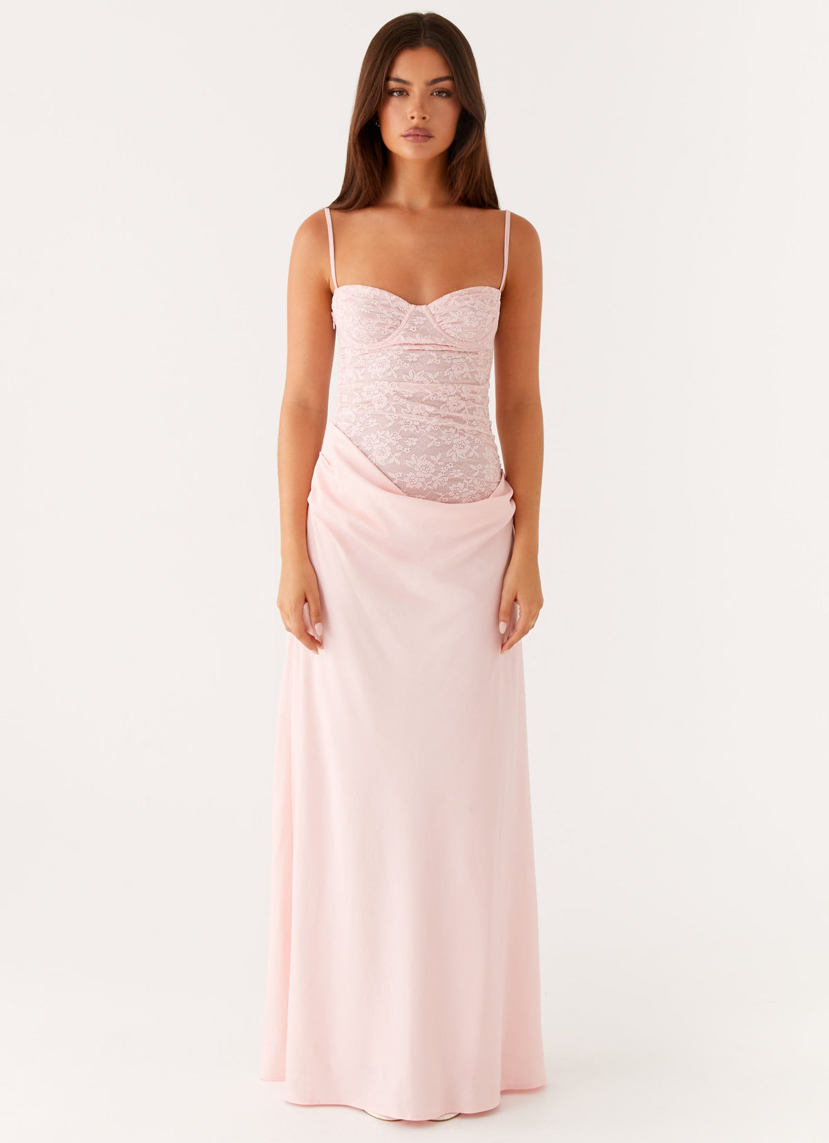 Romy Satin Maxi Dress Pink 2