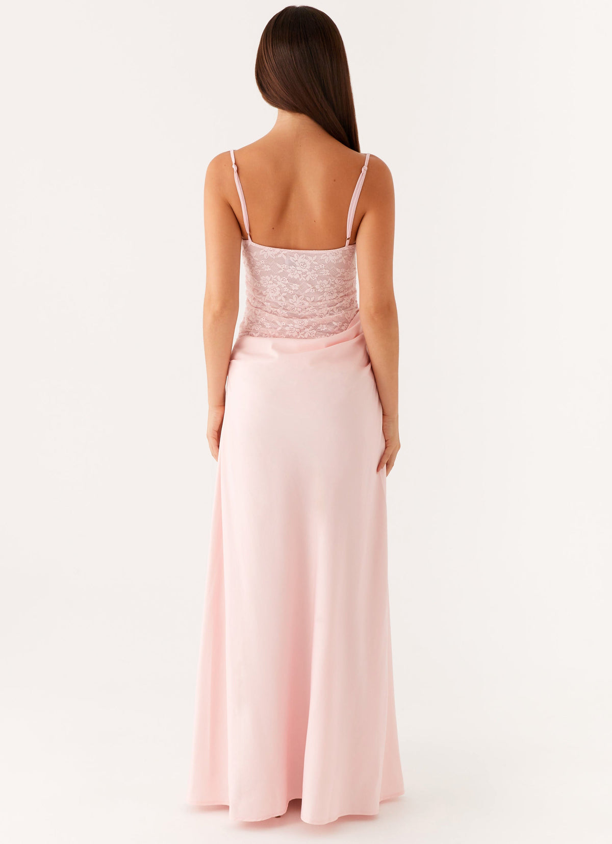 Romy Satin Maxi Dress Pink 4
