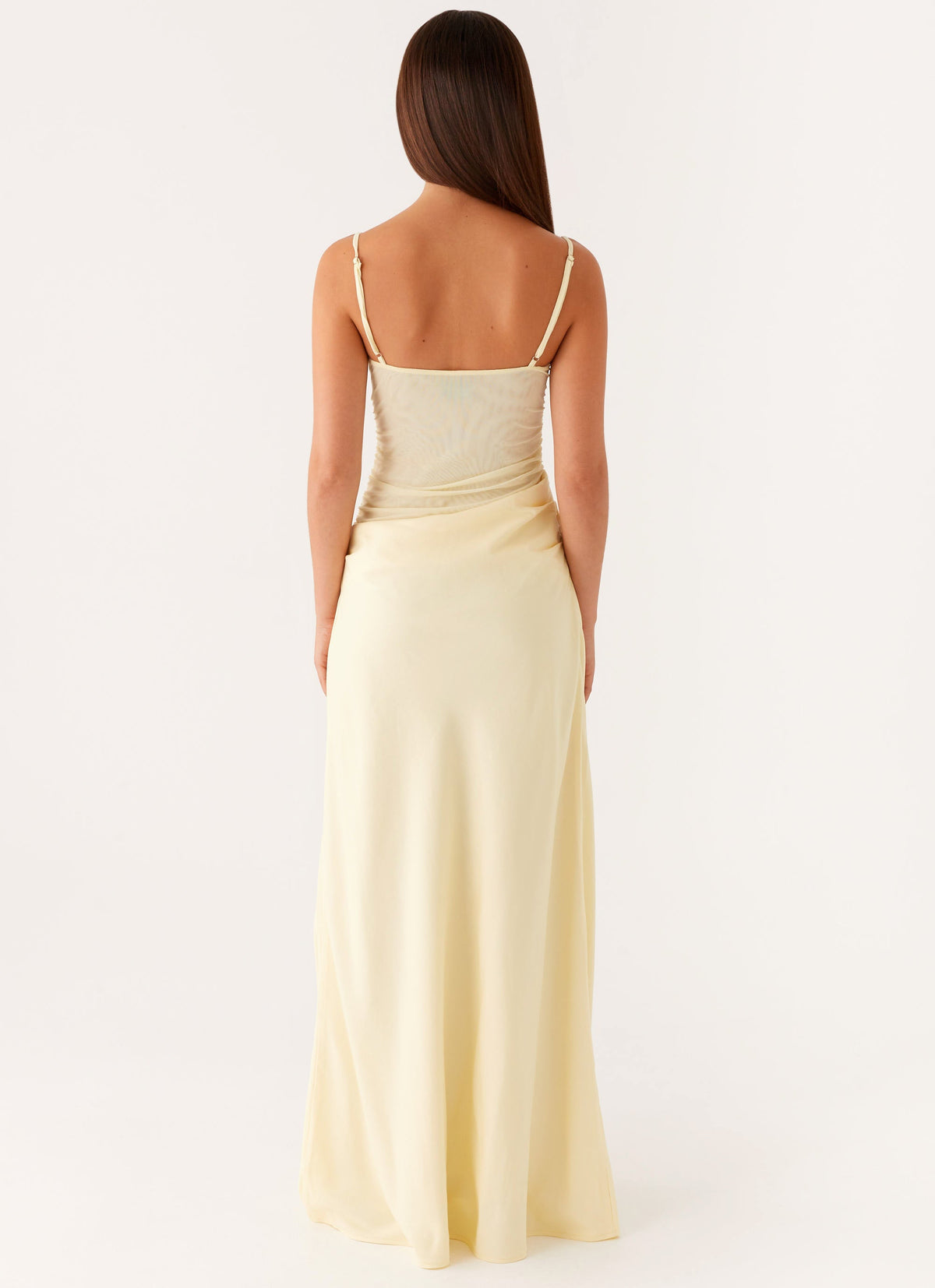Romy Satin Maxi Dress Yellow 4