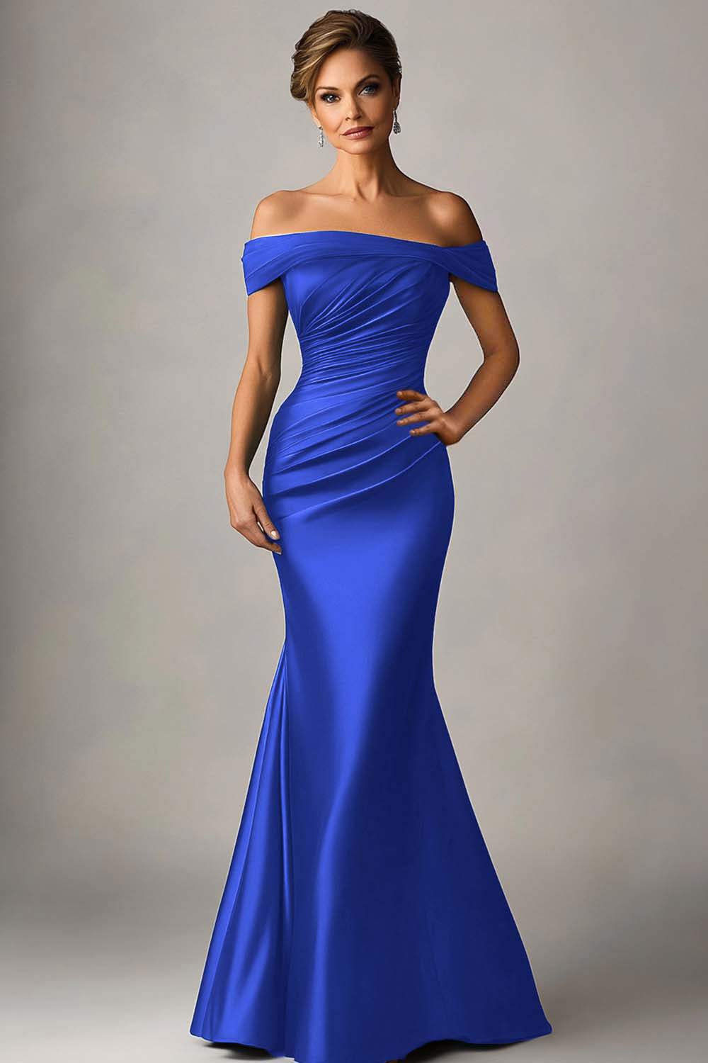 Ophelia Satin Mermaid Dress Peacock Blue 7