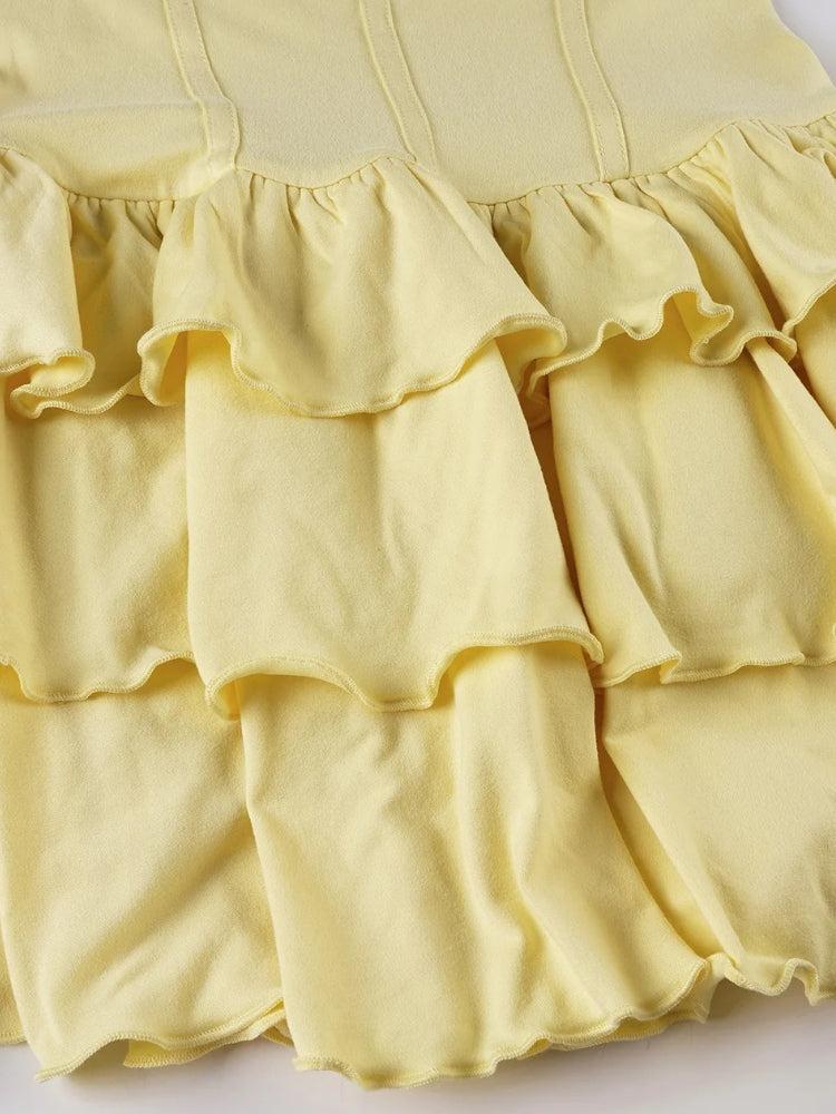 Lucia Ruffled Halter Mini Dress Yellow 5