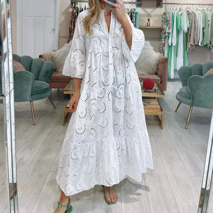 Margot Eyelet Midi Dress Multi 5