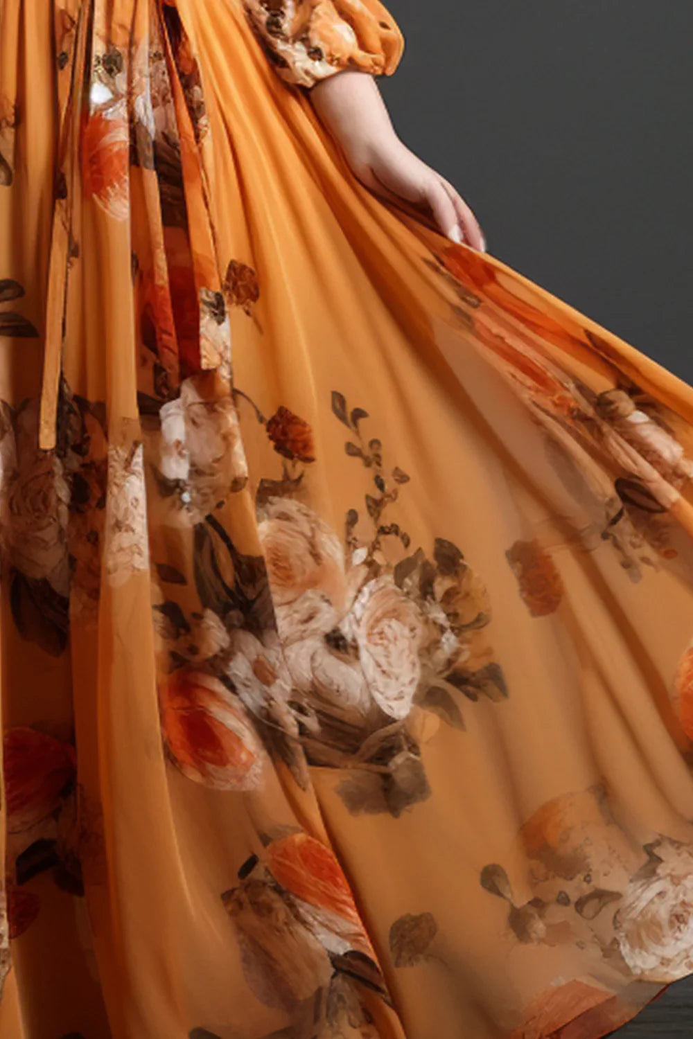 Ophelia Wrap Maxi Dress Orange 3