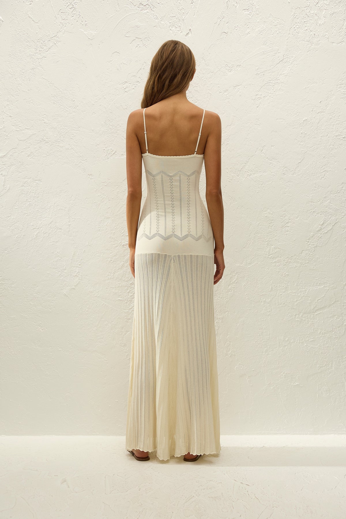 Irene Pointelle Maxi Dress White 5