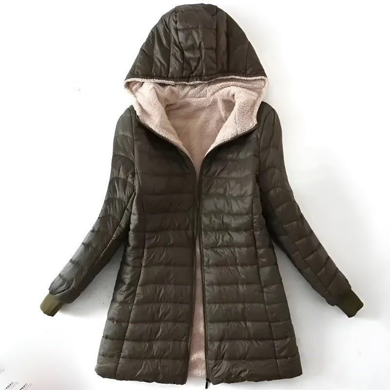 Lola Quilted Puffer Coat Red 4