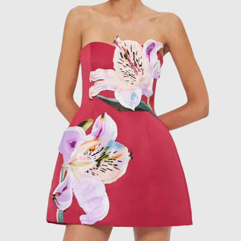 Margot Floral Hollowout Cocktail Dress 01 White 7