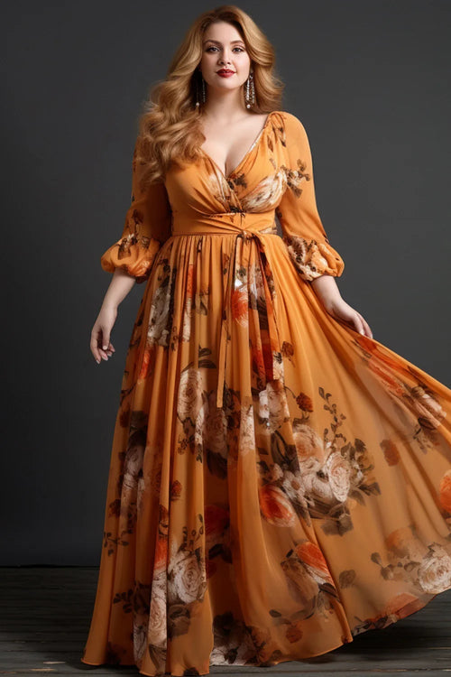 Ophelia Wrap Maxi Dress Orange 1