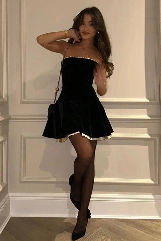 Celeste Lace-Up Off-Shoulder Mini Dress Shoulder Mini Dress 1