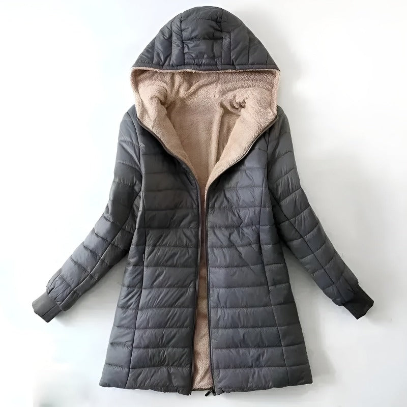 Lola Quilted Puffer Coat Grey 3