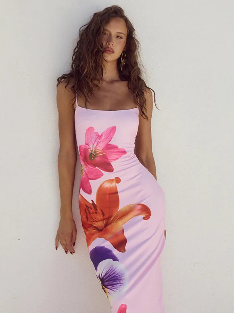 Ginevra Satin Midi Dress Multi 17