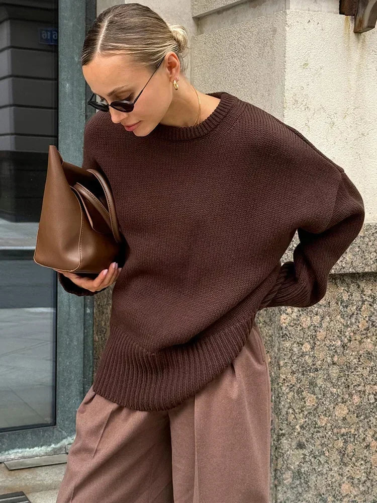 Emma Knit Sweater Coffee 1