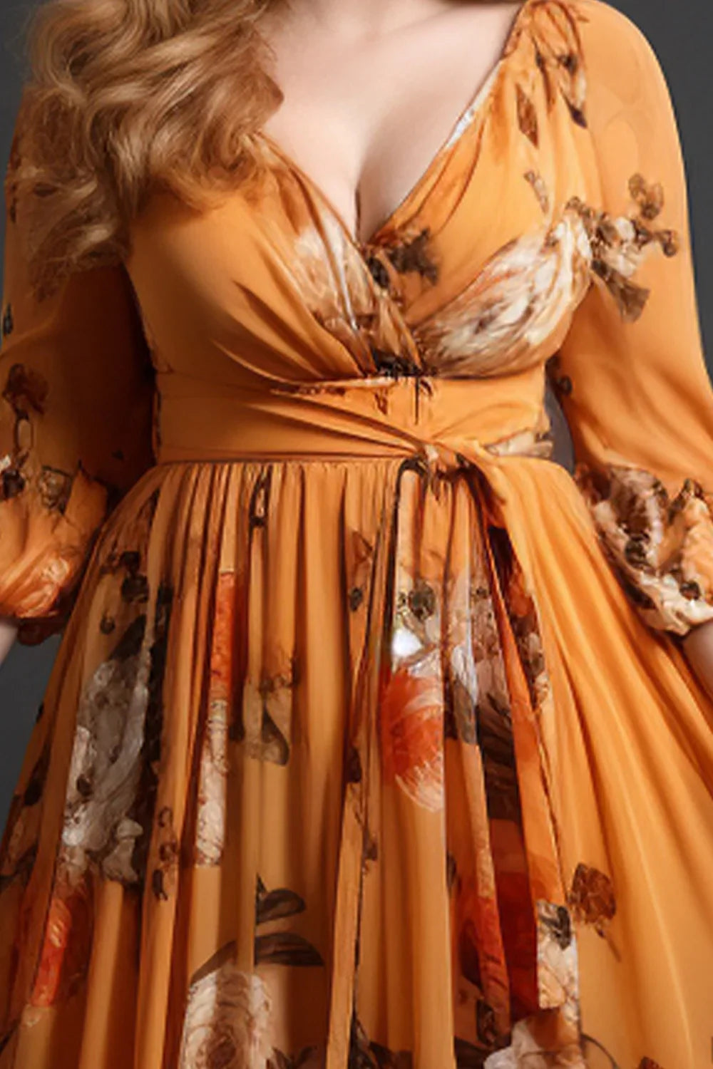 Ophelia Wrap Maxi Dress Orange 2