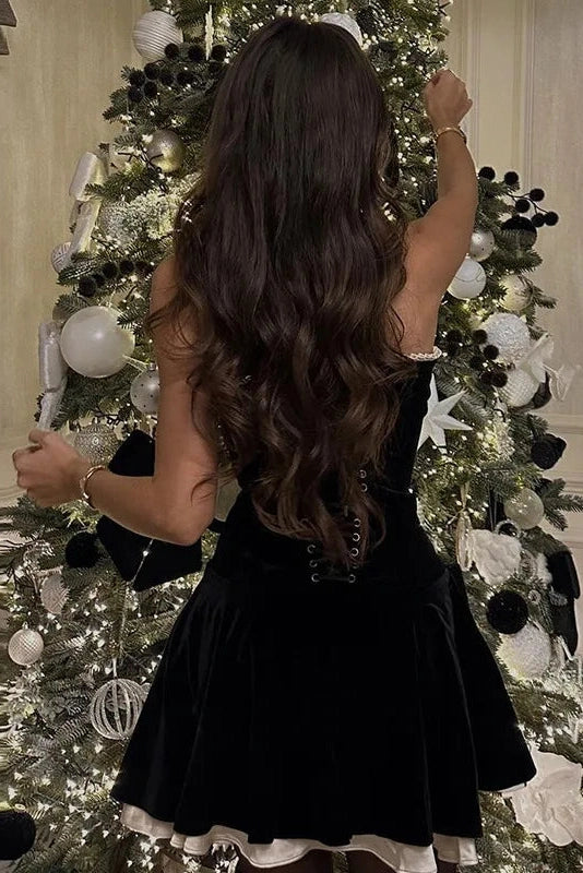 Celeste Lace-Up Off-Shoulder Mini Dress Shoulder Mini Dress 4