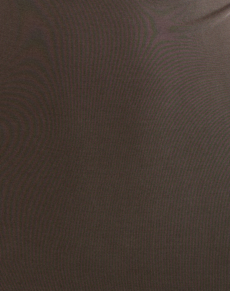 Sanyu Cupro Plunge Maxi Dress Cupro Dark Brown 6