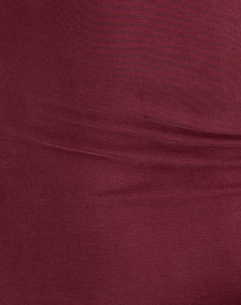 Sanyu Cupro Plunge Maxi Dress Cupro Burgundy 5