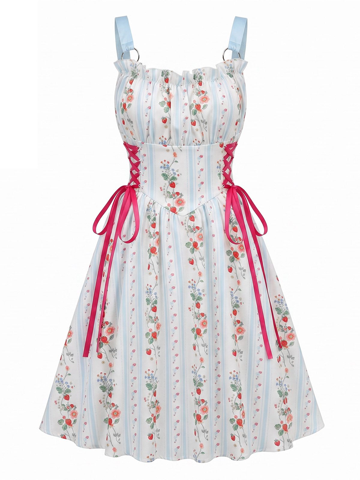 Margot Ruched Floral Swing Dress Green 9