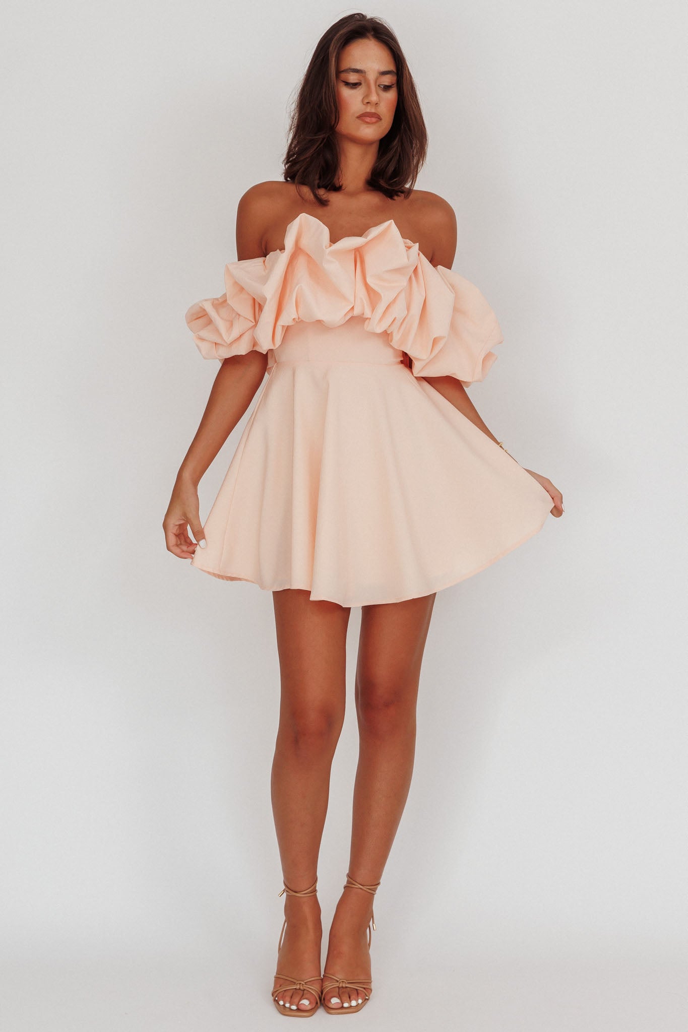 Kailynn Off-Shoulder A-Line Mini Dress Line Mini Dress Blush 3