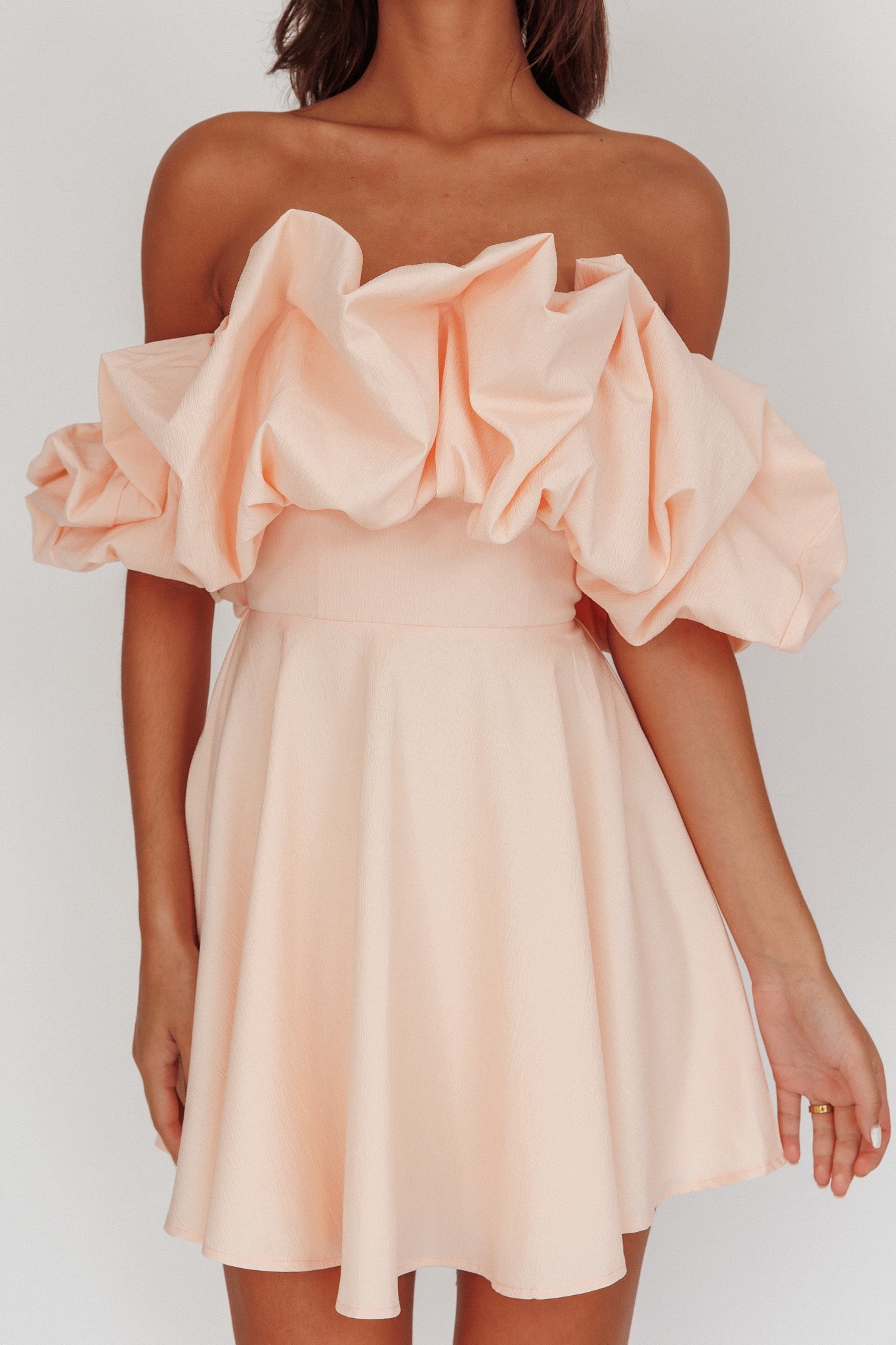 Kailynn Off-Shoulder A-Line Mini Dress Line Mini Dress Blush 4