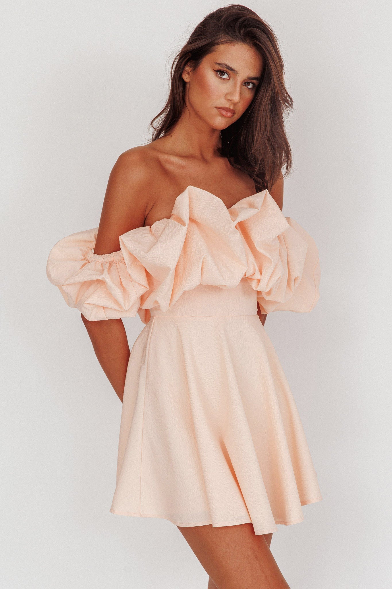 Kailynn Off-Shoulder A-Line Mini Dress Line Mini Dress Blush 5