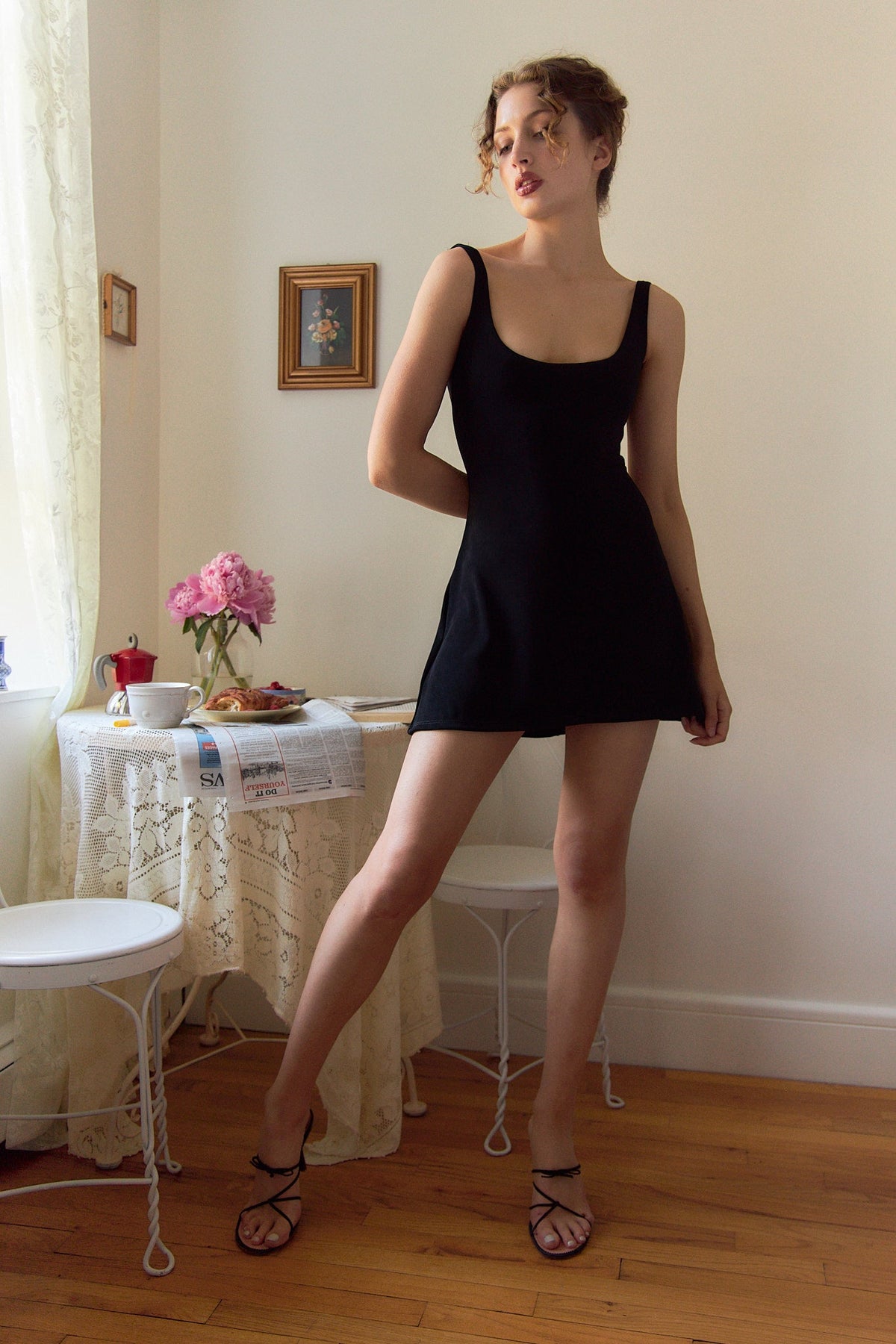 Diana A-Line Midi Dress in Noir Multi 5