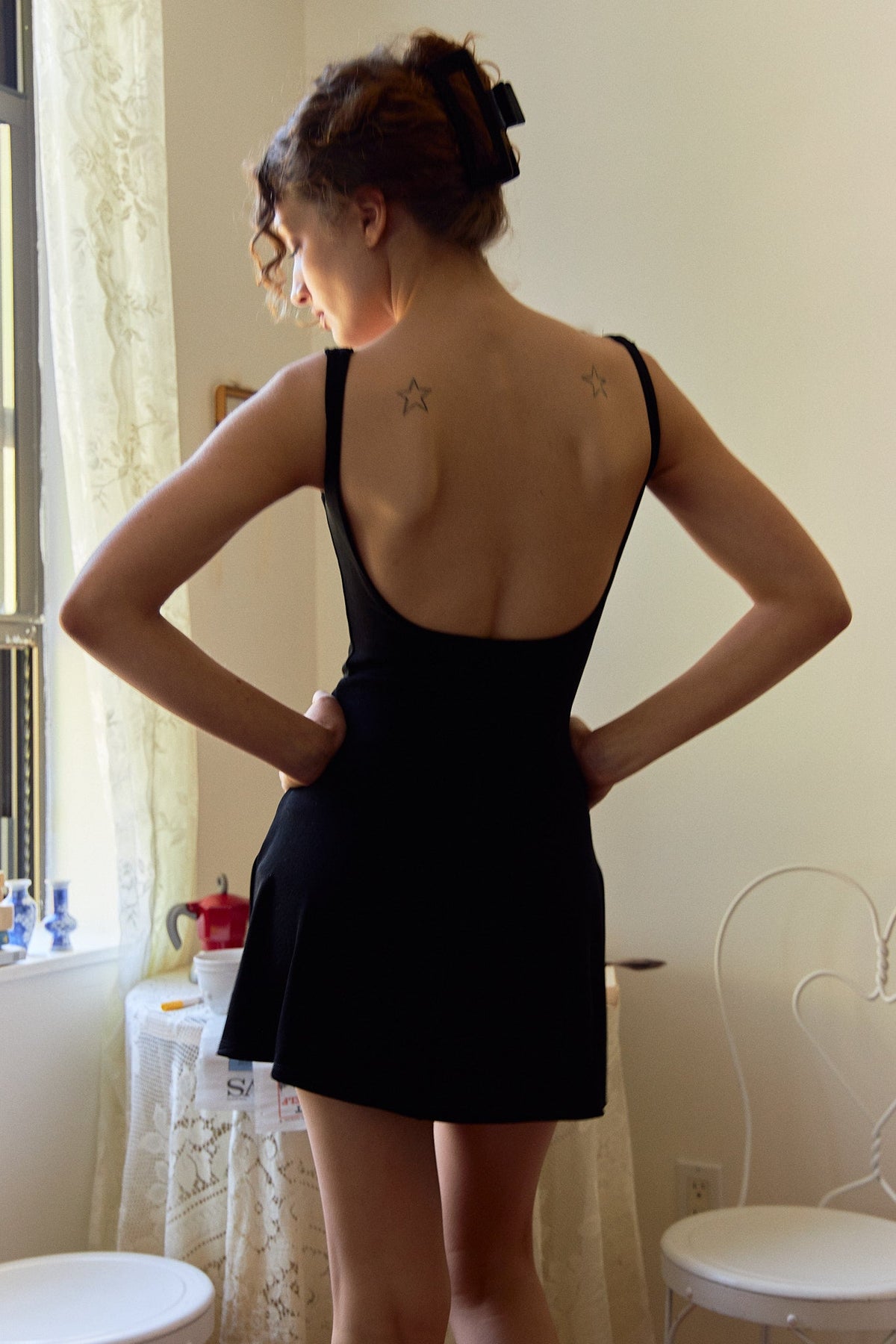 Diana A-Line Midi Dress in Noir Multi 2
