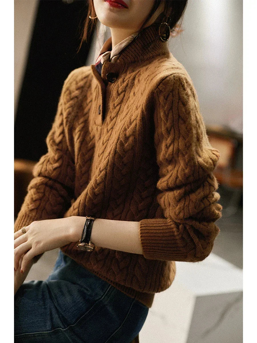 Arden Cashmere Sweater Cardigan Khaki 4