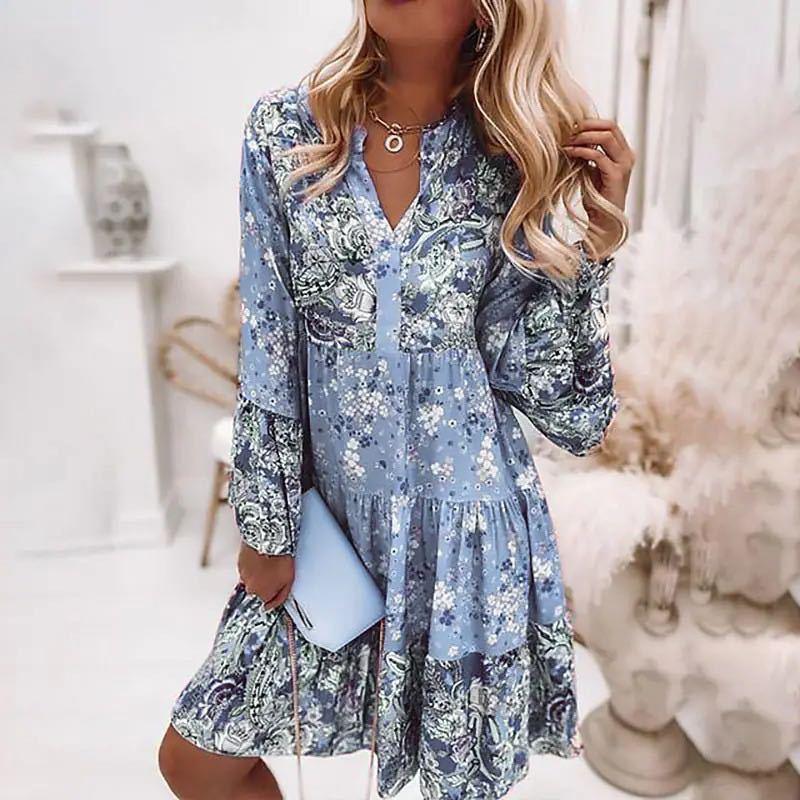 Evangeline Linen V-Neck Midi Dress Ausschnitt 2