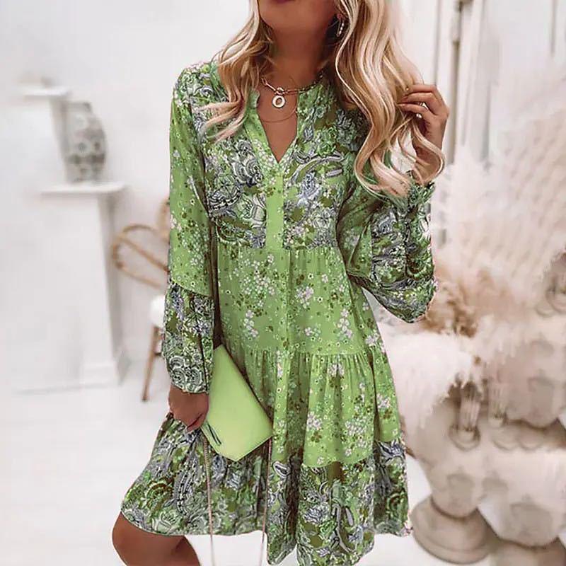 Evangeline Linen V-Neck Midi Dress Ausschnitt 3