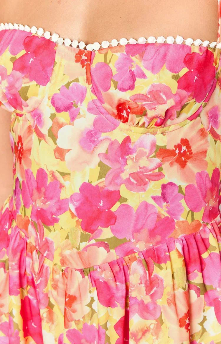 Samantha Yellow Floral Mini Dress 6