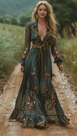 Valentina Boho Maxi Dress Ausschnitt | R&B 1