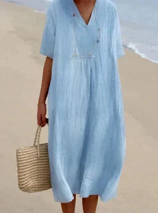 Aurelia Linen Slip Dress Multi 7