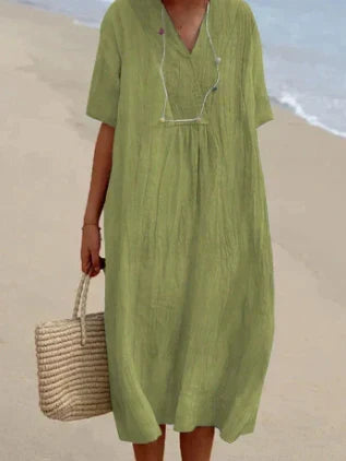 Aurelia Linen Slip Dress Multi 8